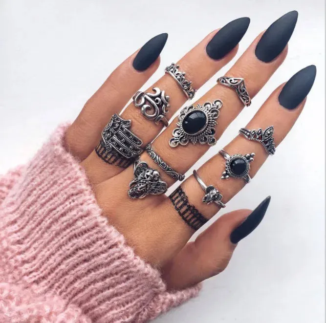 Bohemian Style Midi Ring Set