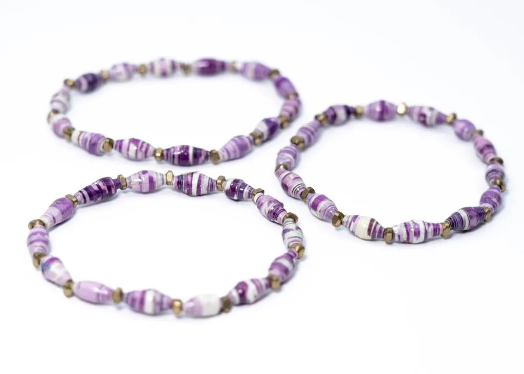 Bracelet - Lavender Fields Triple Stack Multi