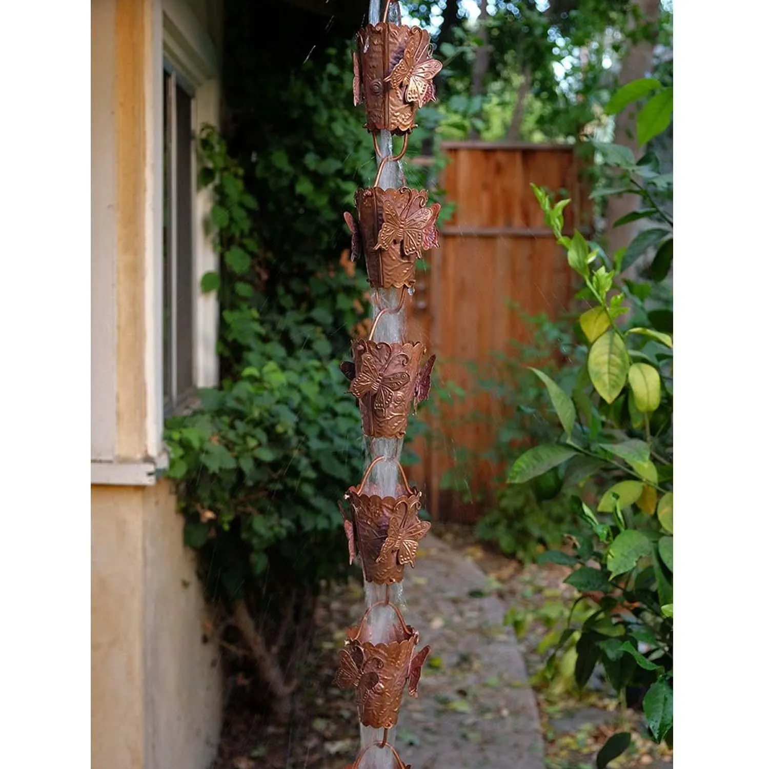 Butterfly Cup Rain Chain - 8ft Long
