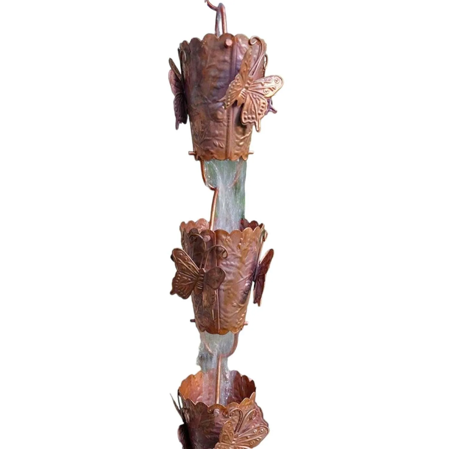 Butterfly Cup Rain Chain - 8ft Long