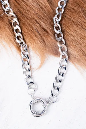 Calista Silvertone Chunky Chain Necklace