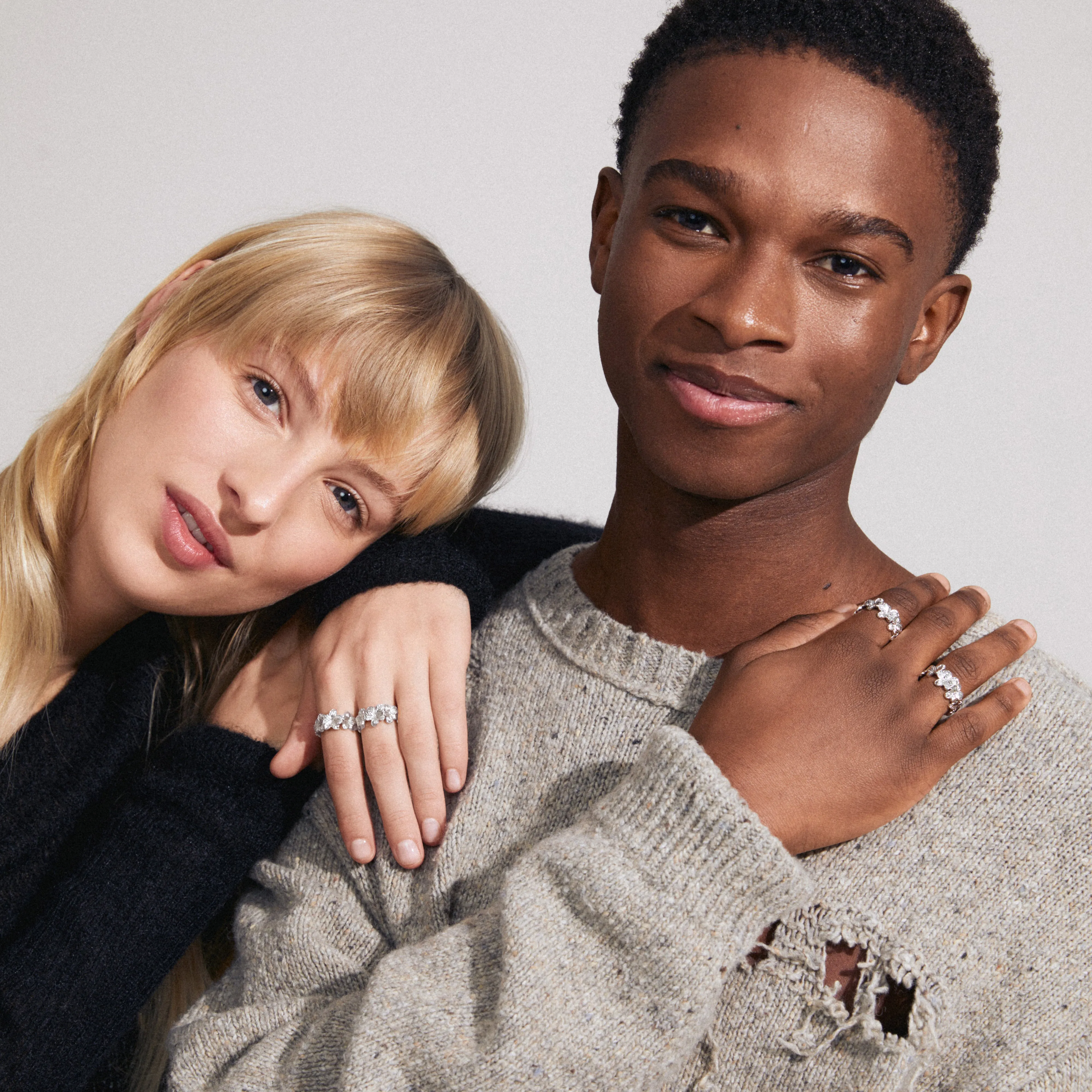 CHARMAINE rings 2-in-one set silver-plated
