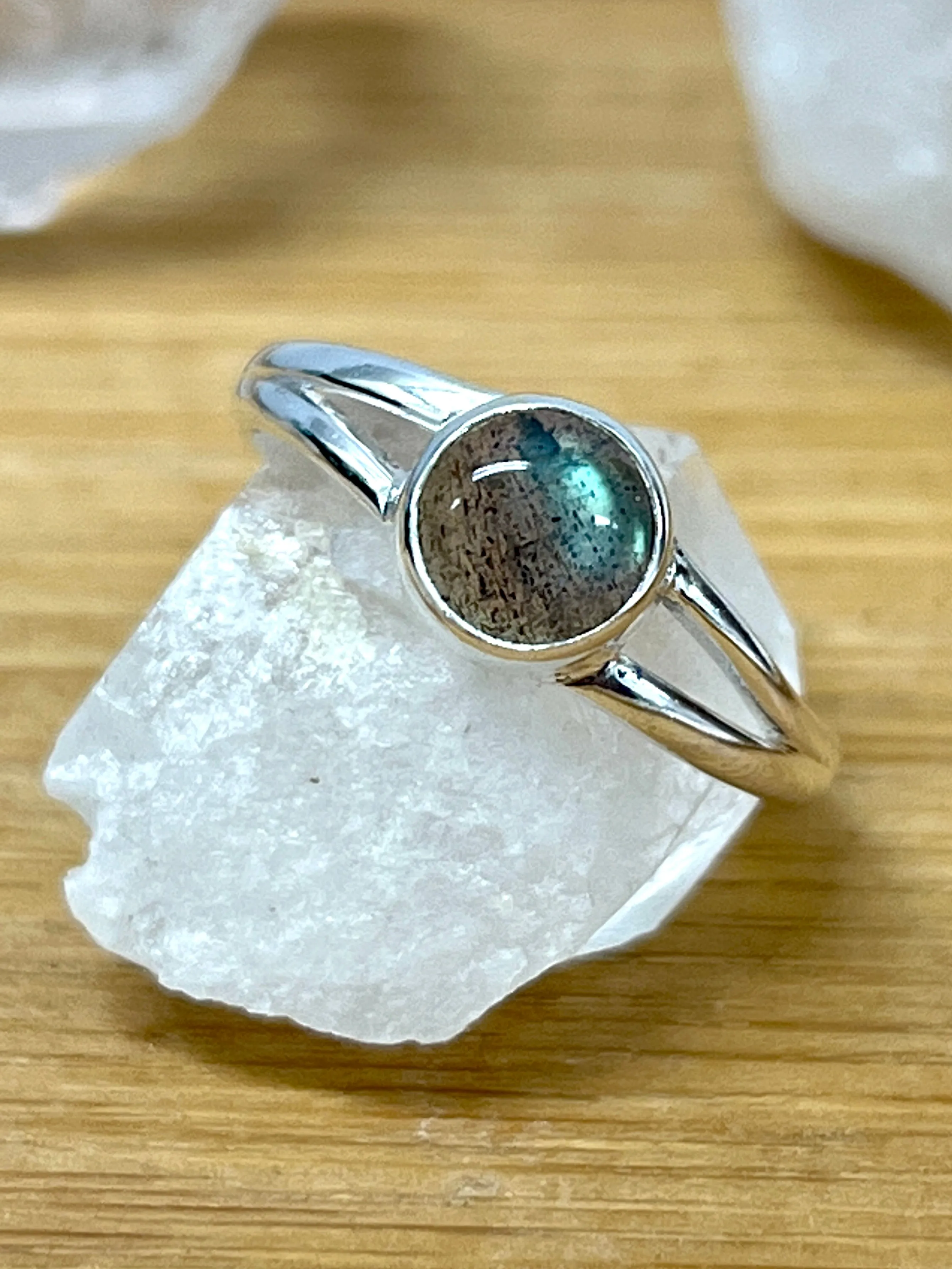 Circular Minimalist Stone Ring