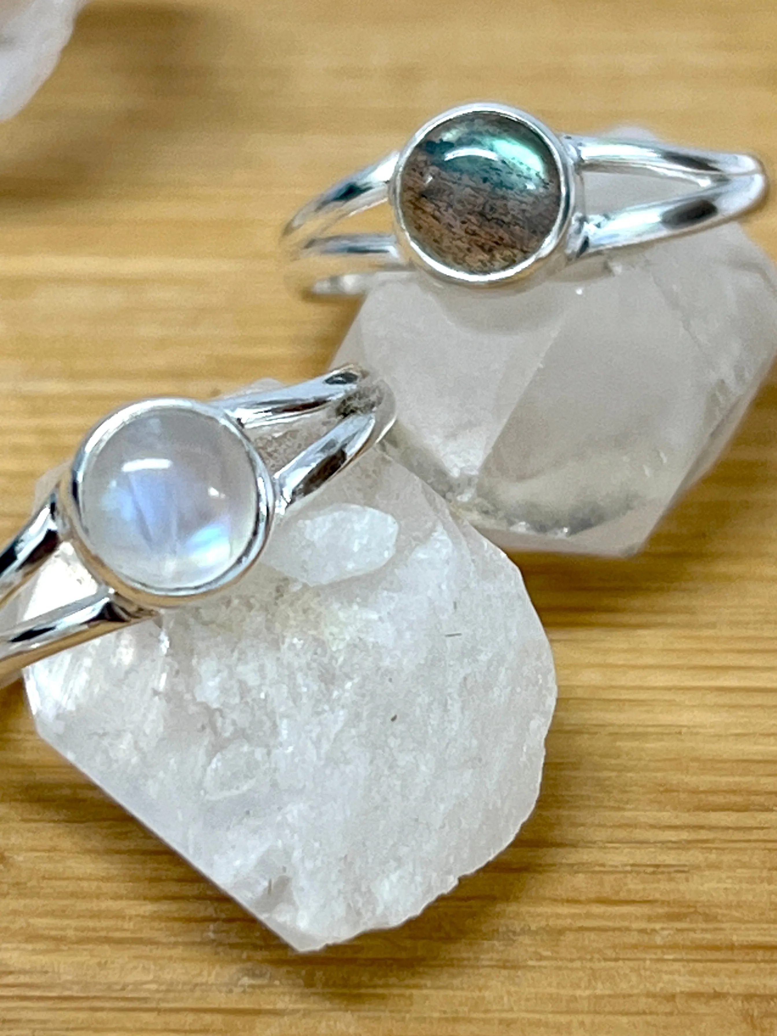 Circular Minimalist Stone Ring