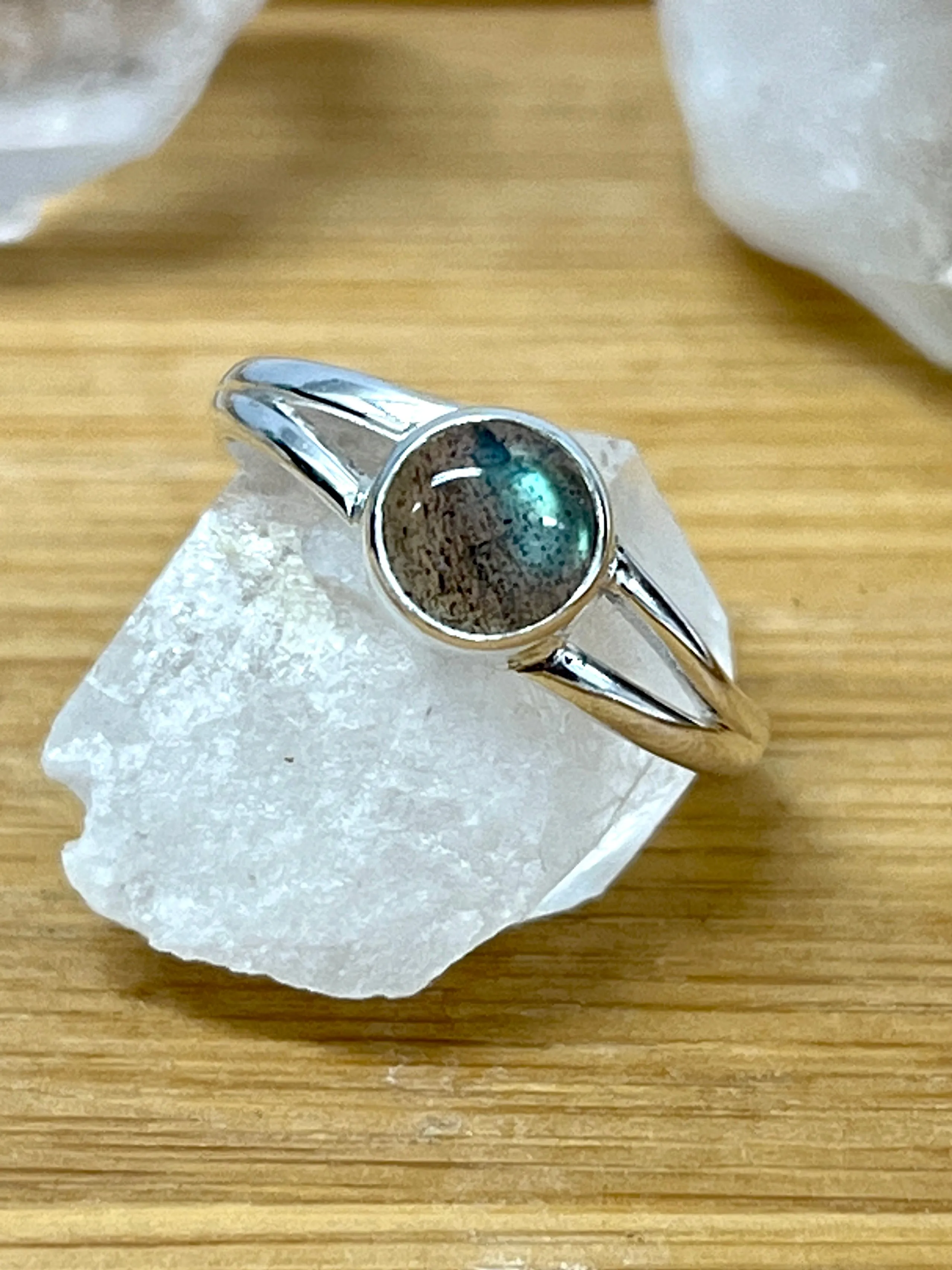 Circular Minimalist Stone Ring