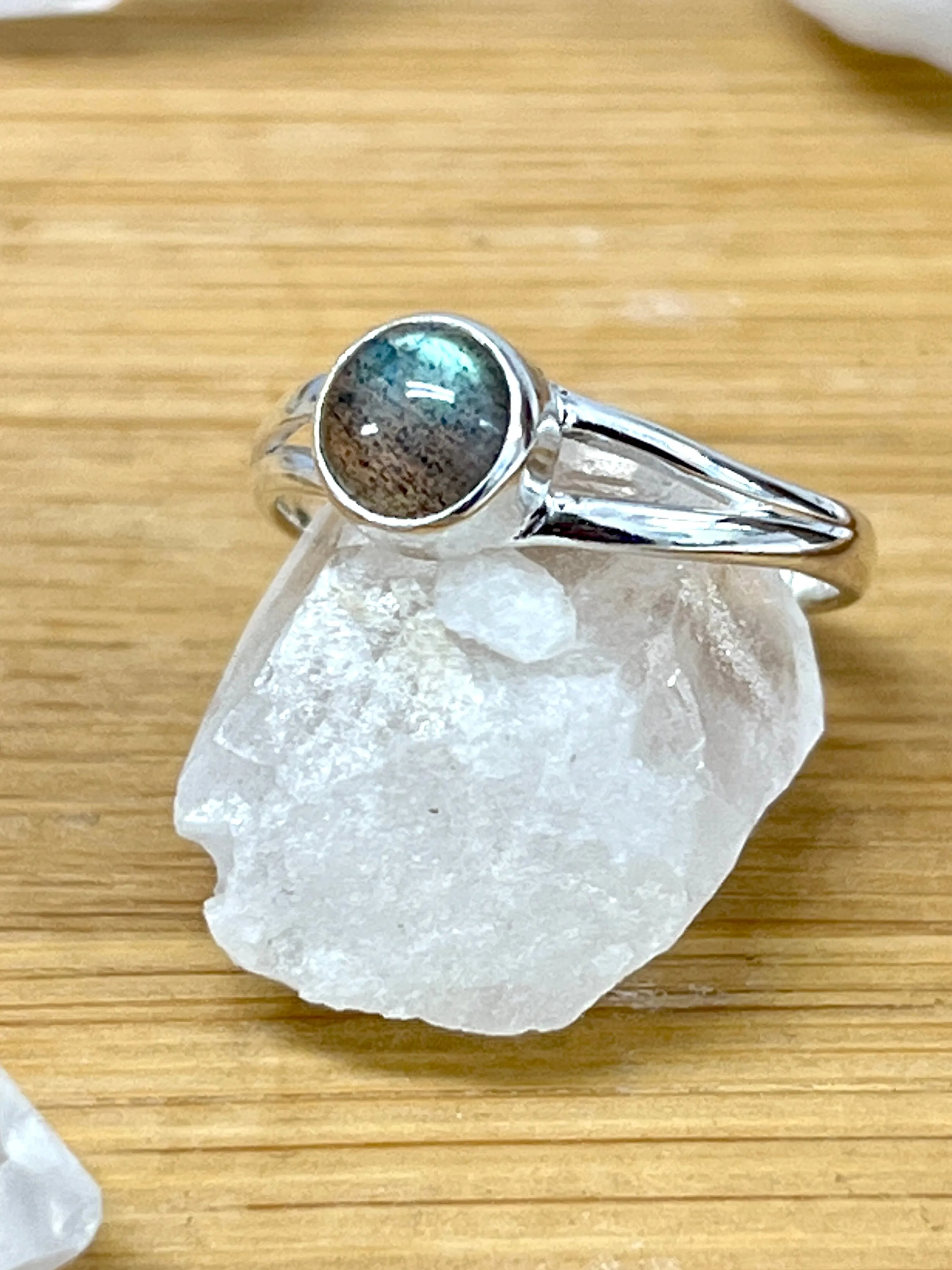 Circular Minimalist Stone Ring