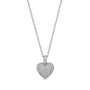 Classic Diamond Locket Pendant Necklace | White Gold