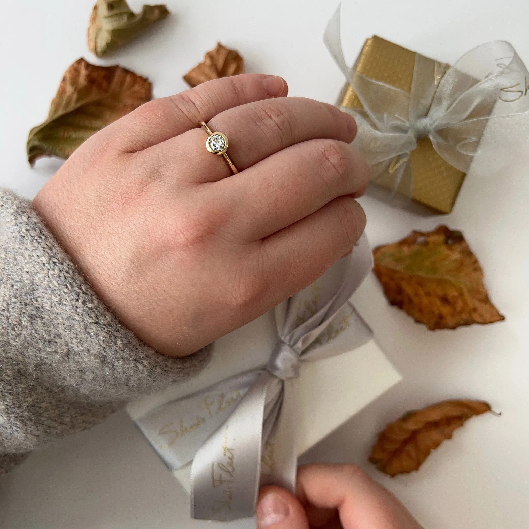 Contemporary 0.50ct Solitaire Diamond Ring in 9ct Yellow Gold