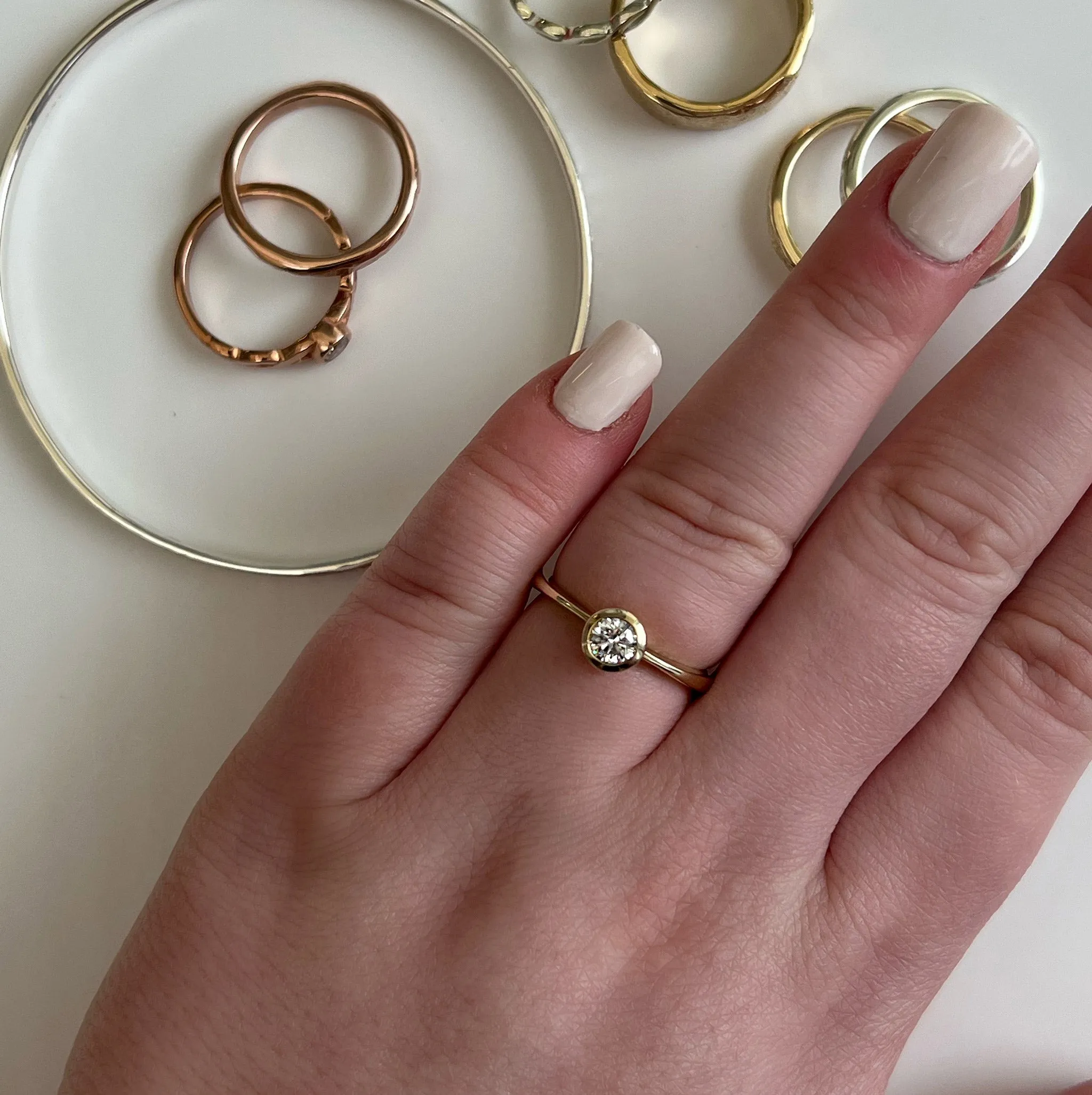 Contemporary 0.50ct Solitaire Diamond Ring in 9ct Yellow Gold