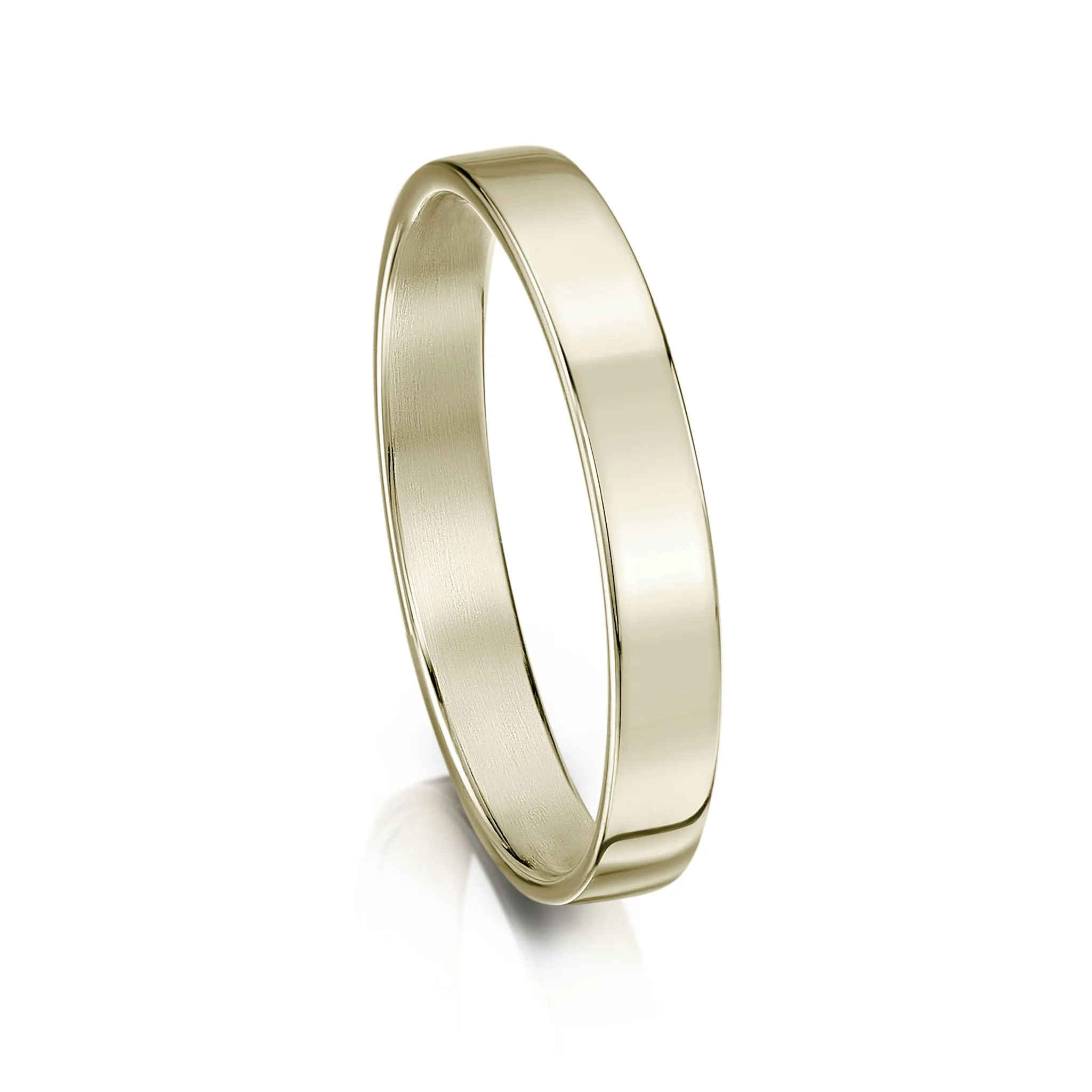 Contemporary 3mm Wedding Ring in 9ct White Gold