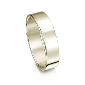 Contemporary 5mm Wedding Ring in 9ct White Gold