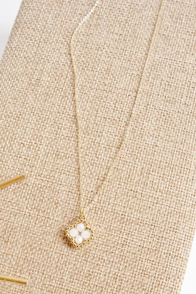 Crystal Avenue Farah White Morocco Necklace
