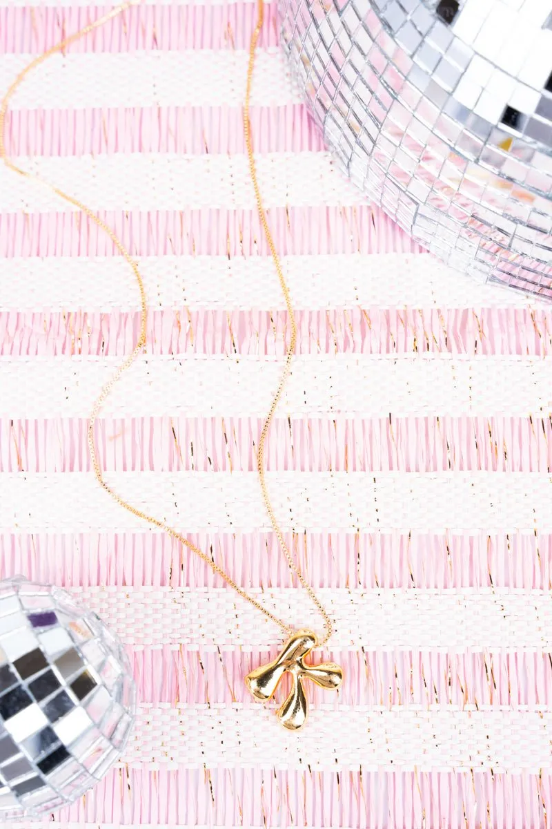 Crystal Avenue Goldtone Bubble Initial 'K' Necklace