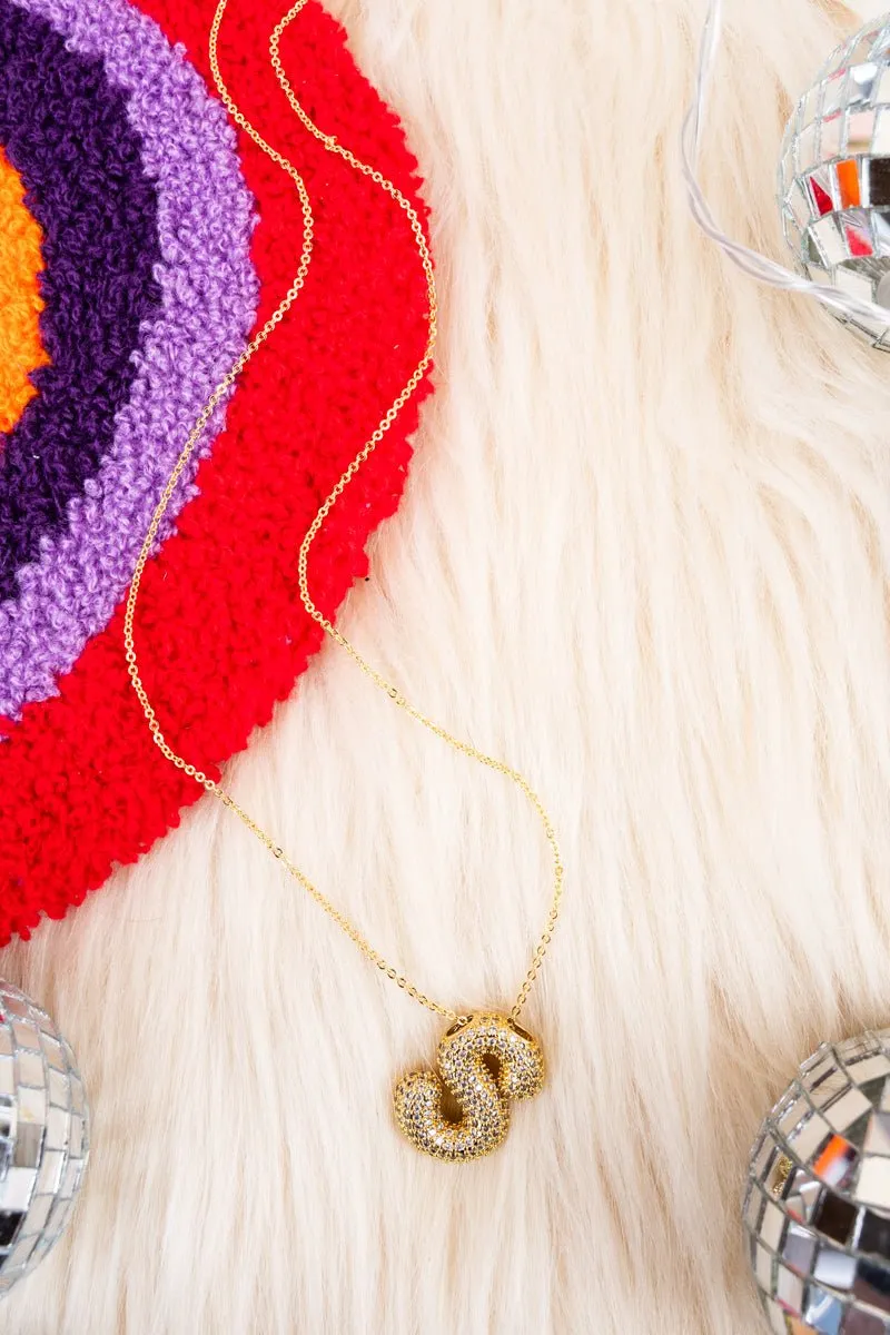 Crystal Avenue Goldtone Crystal Pave "M" Necklace
