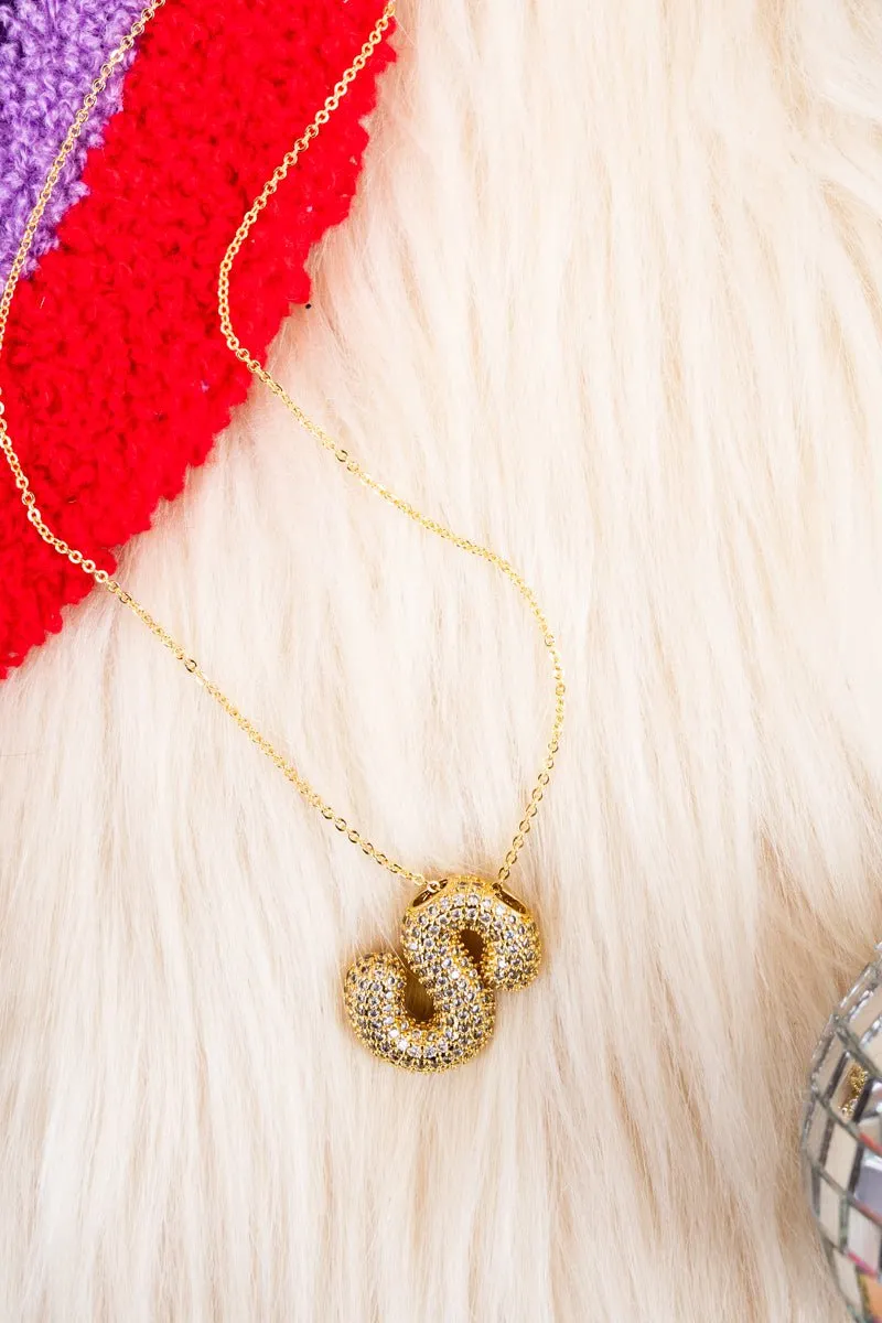 Crystal Avenue Goldtone Crystal Pave "M" Necklace