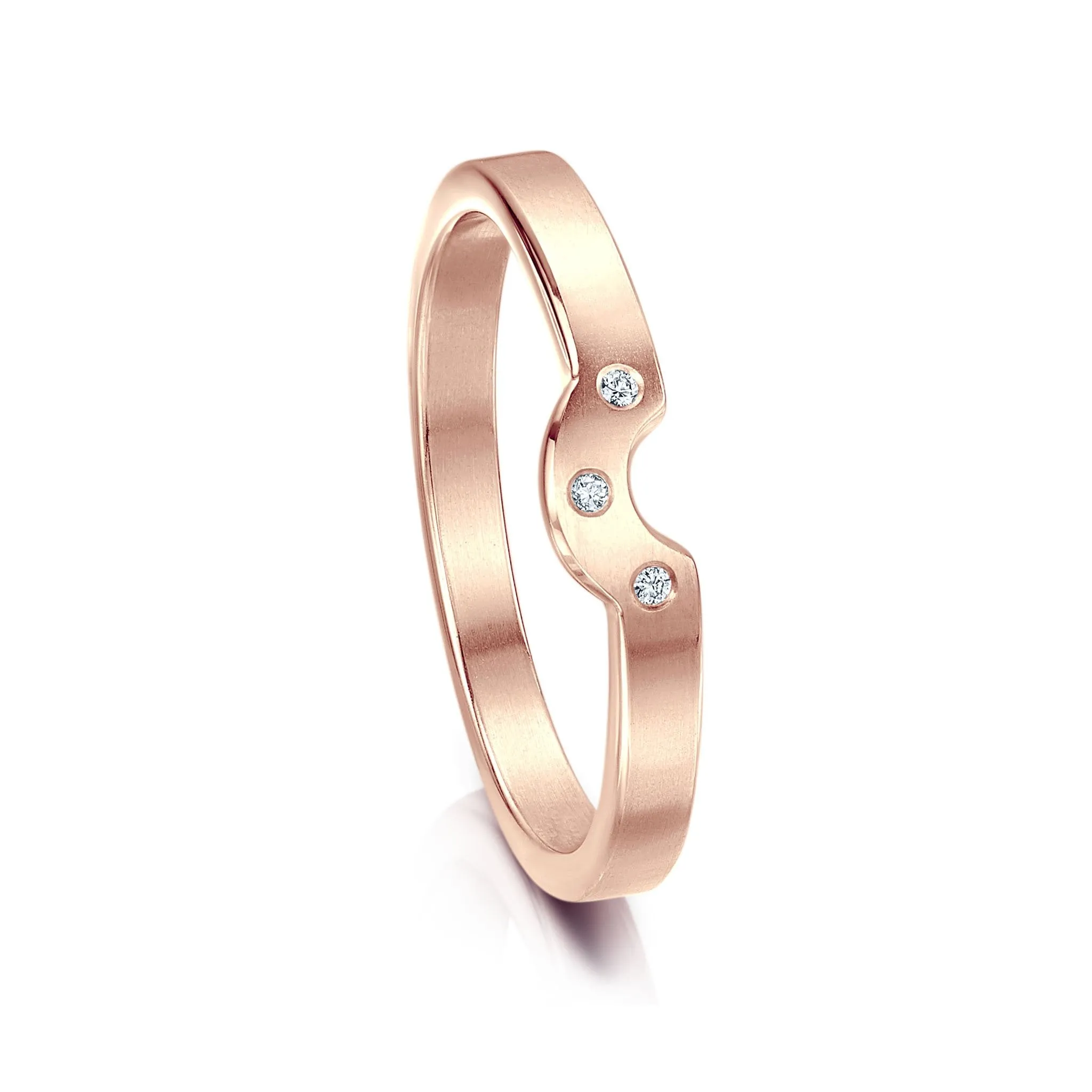 Diamond Arch Wedding Band in 9ct Rose Gold (DR0179)