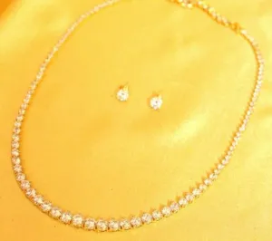 Diamond Look Single Line Diamond Look Signity Necklace Set