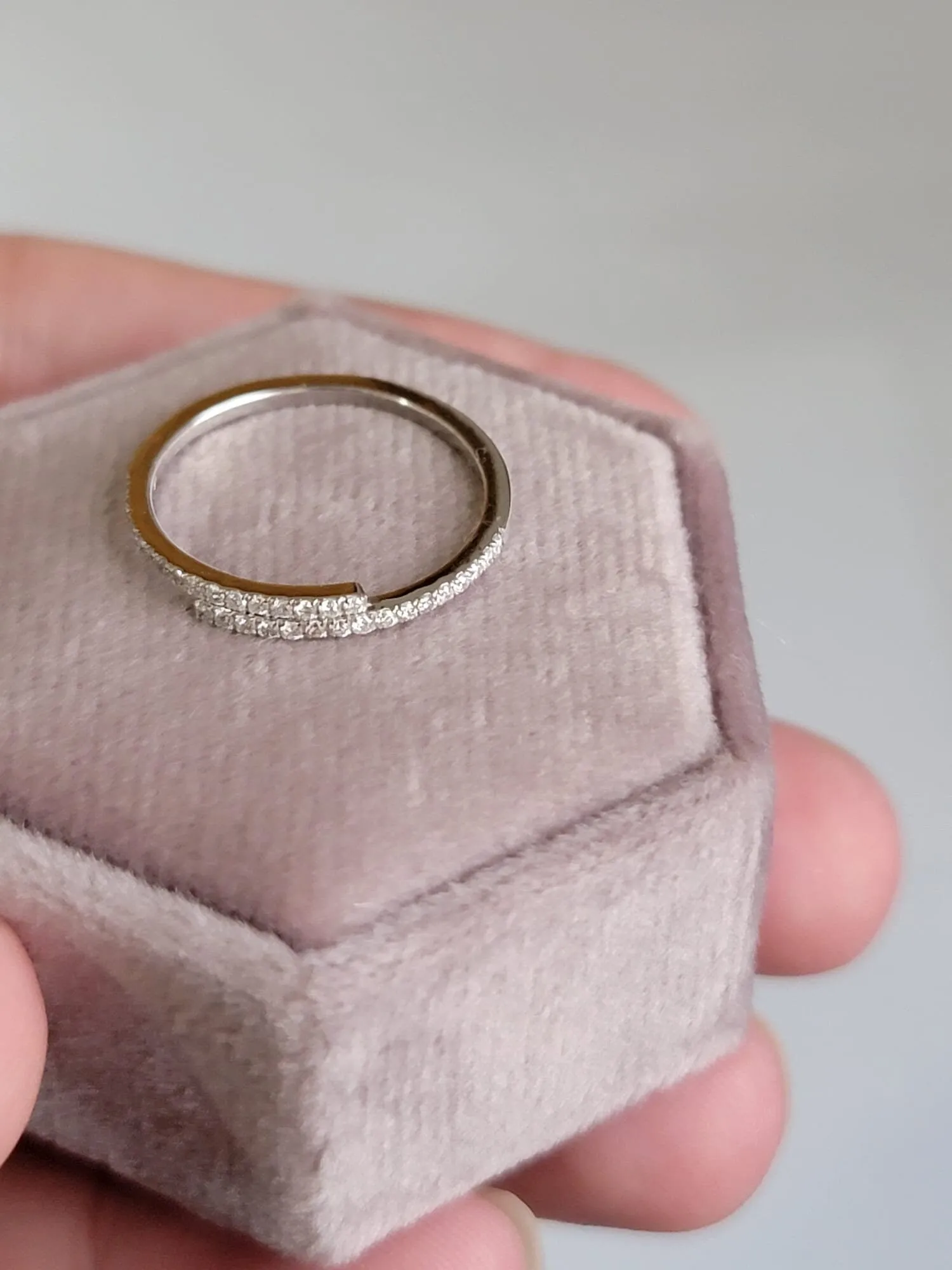 Diamond Ring, 14k Solid Gold Diamond Pave Ring, Minimalist Ring, Diamond Stackable Ring, 14k White Gold Diamond Ring, Diamond Wrap Ring