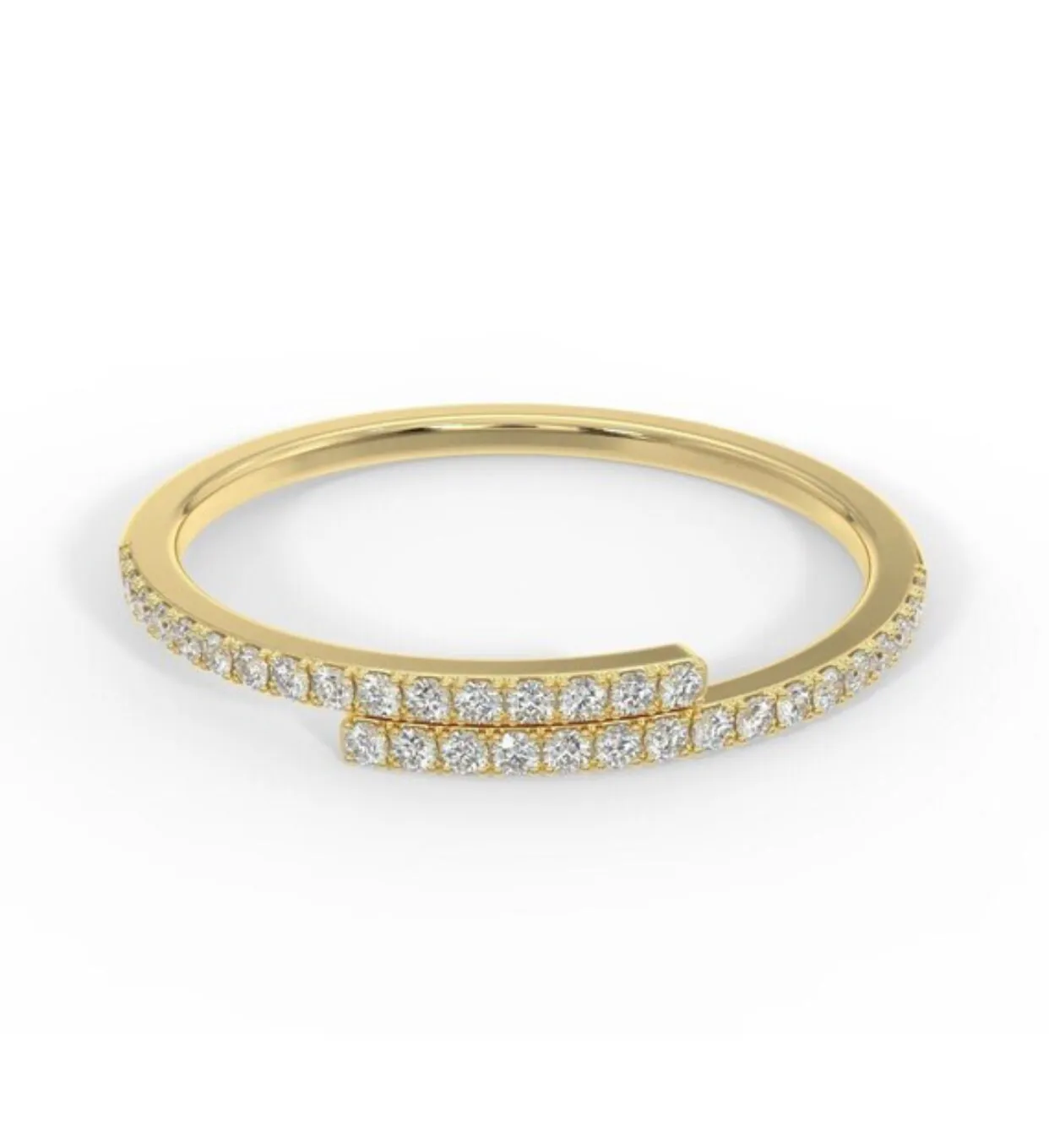 Diamond Ring, 14k Solid Gold Diamond Pave Ring, Minimalist Ring, Diamond Stackable Ring, 14k White Gold Diamond Ring, Diamond Wrap Ring