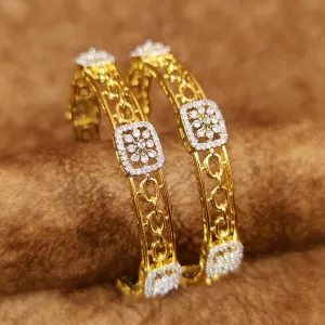 DIIOR INSPIRED CZ STUDDED GOLD PLATED BANGLES