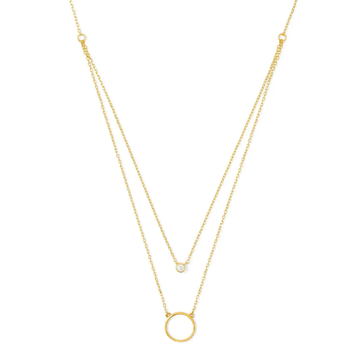 Double Appeal Circle & CZ Necklace