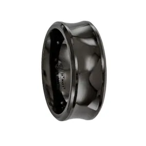 Edward Mirell Titanium Black Ti Polished Concave 9mm Band