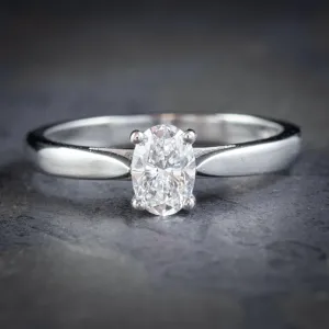 Edwardian Style Diamond Solitaire Ring 0.75ct Diamond