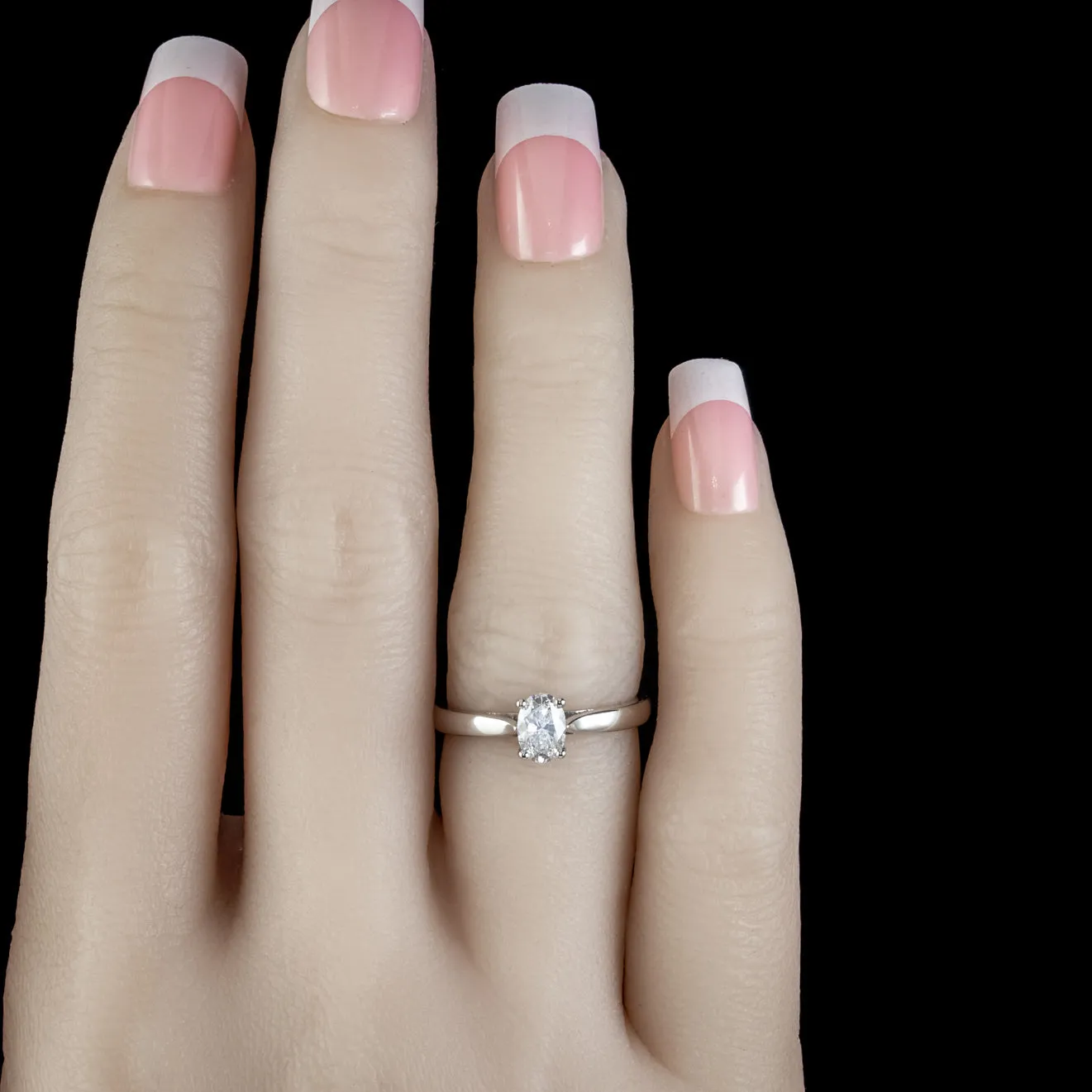 Edwardian Style Diamond Solitaire Ring 0.75ct Diamond