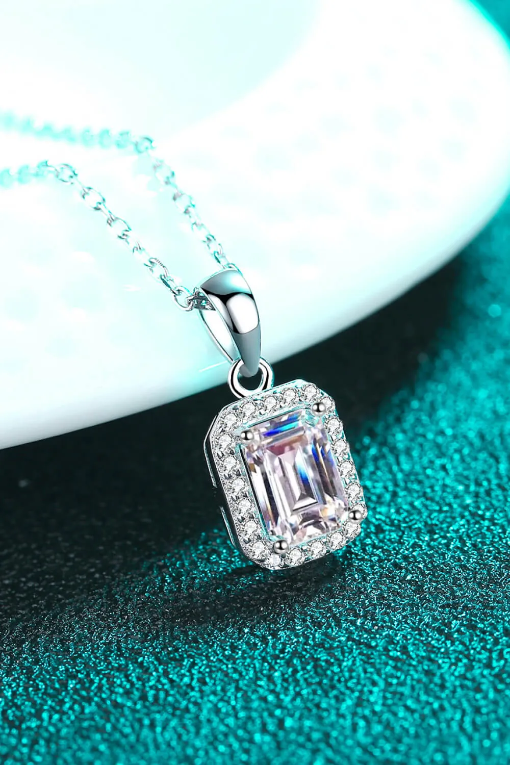 Elegant Moissanite Sterling Silver Pendant Necklace