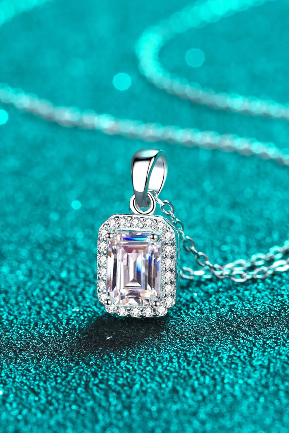 Elegant Moissanite Sterling Silver Pendant Necklace