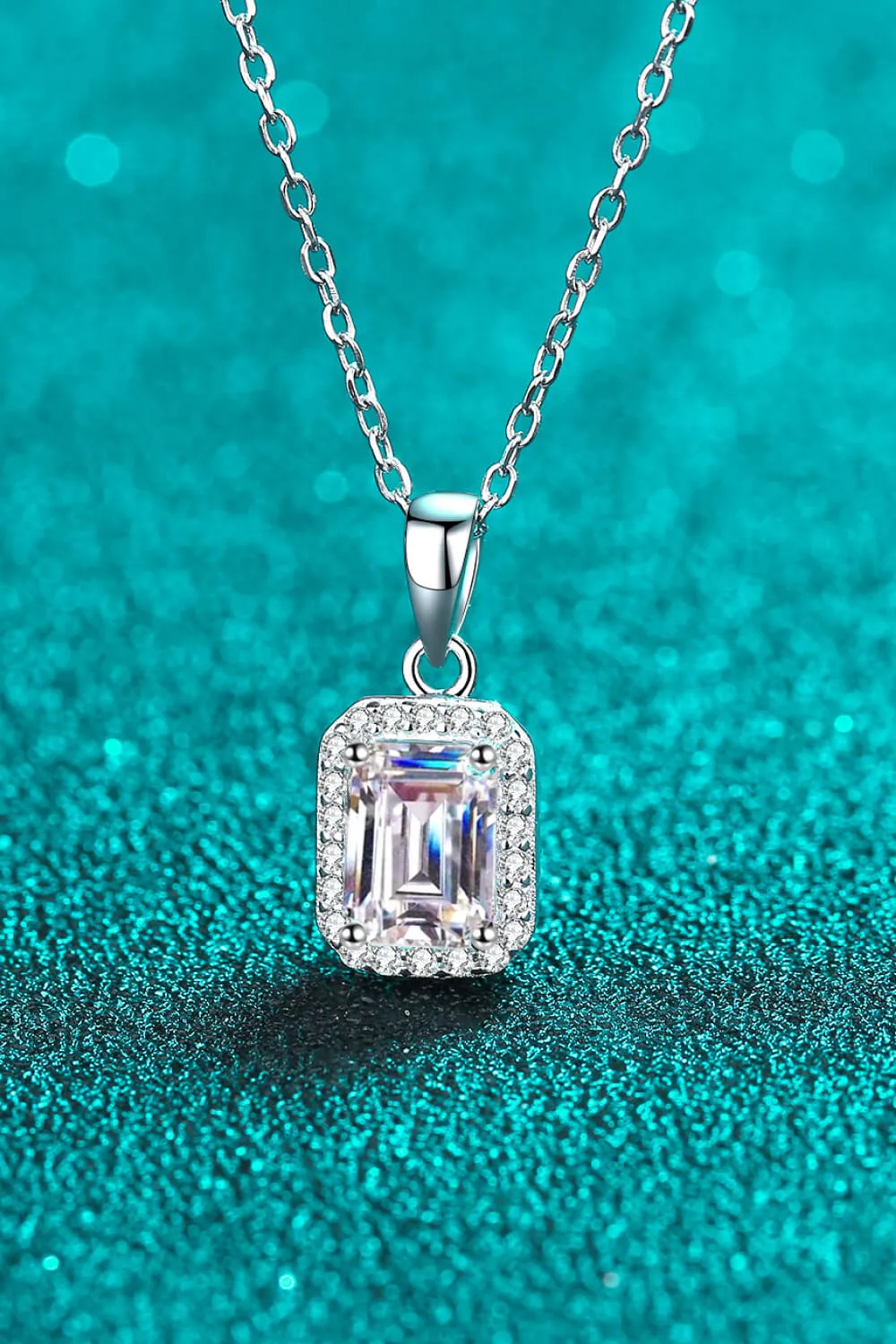 Elegant Moissanite Sterling Silver Pendant Necklace