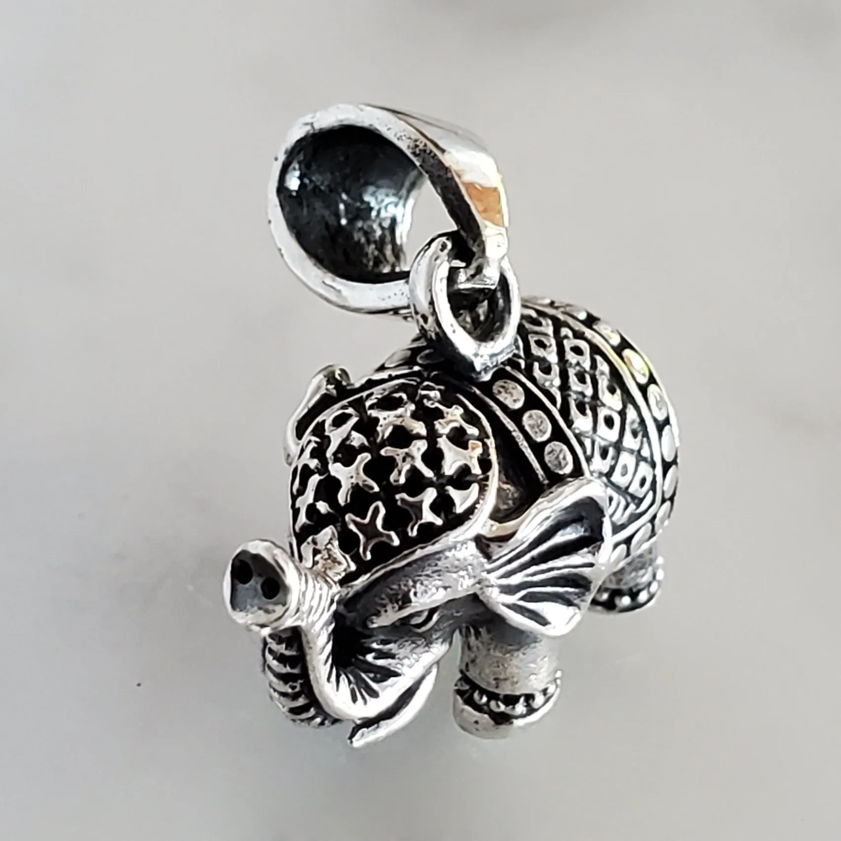 Elephant .925 Sterling Silver Charm 3D Pendant