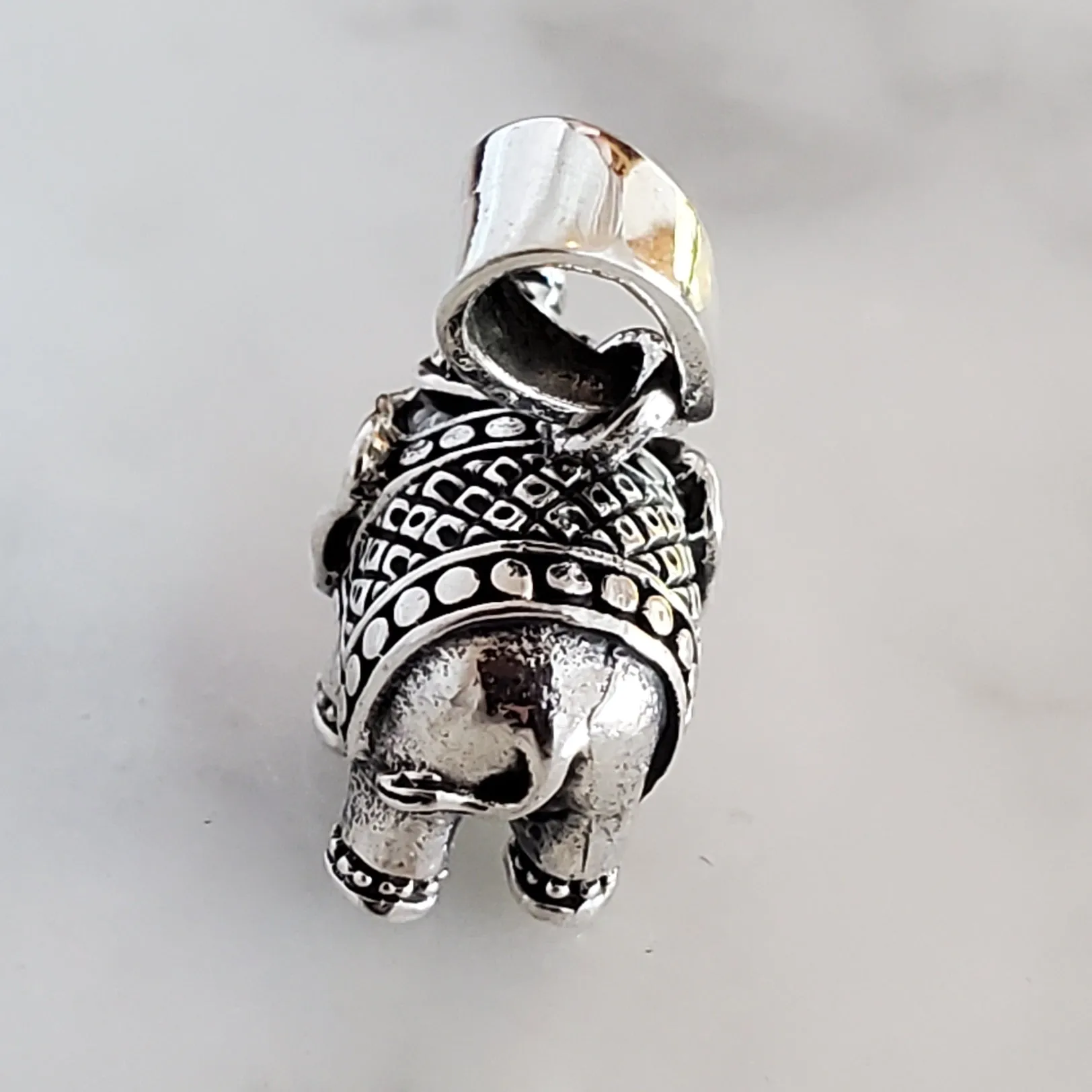 Elephant .925 Sterling Silver Charm 3D Pendant