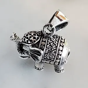 Elephant .925 Sterling Silver Charm 3D Pendant