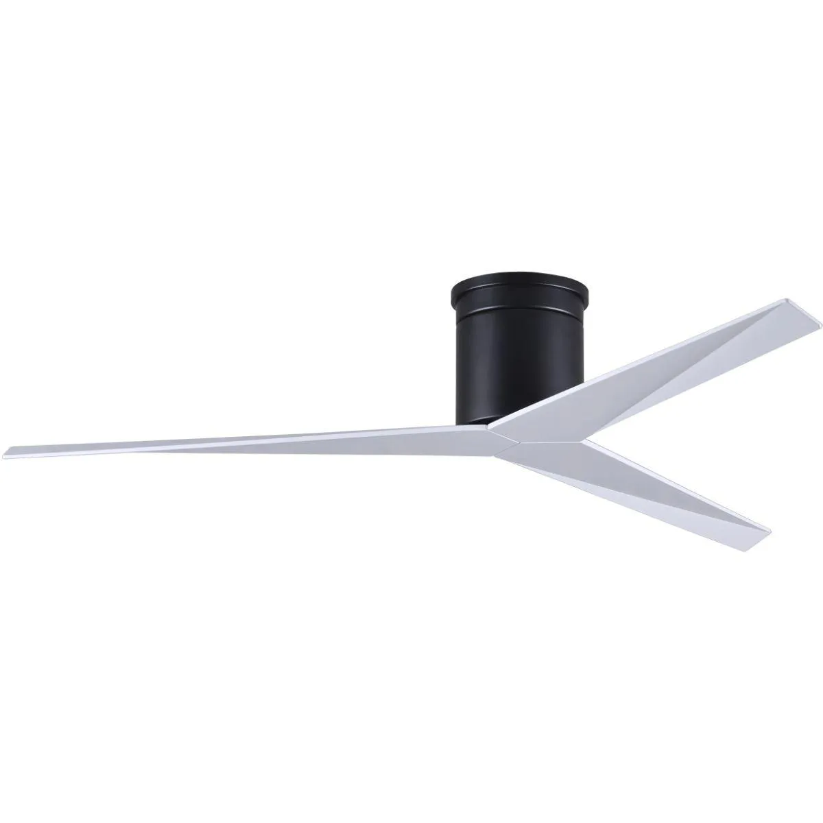 Eliza-H 56" Flush Mount Ceiling Fan with Remote Control, Matte Black with Gloss White Blades