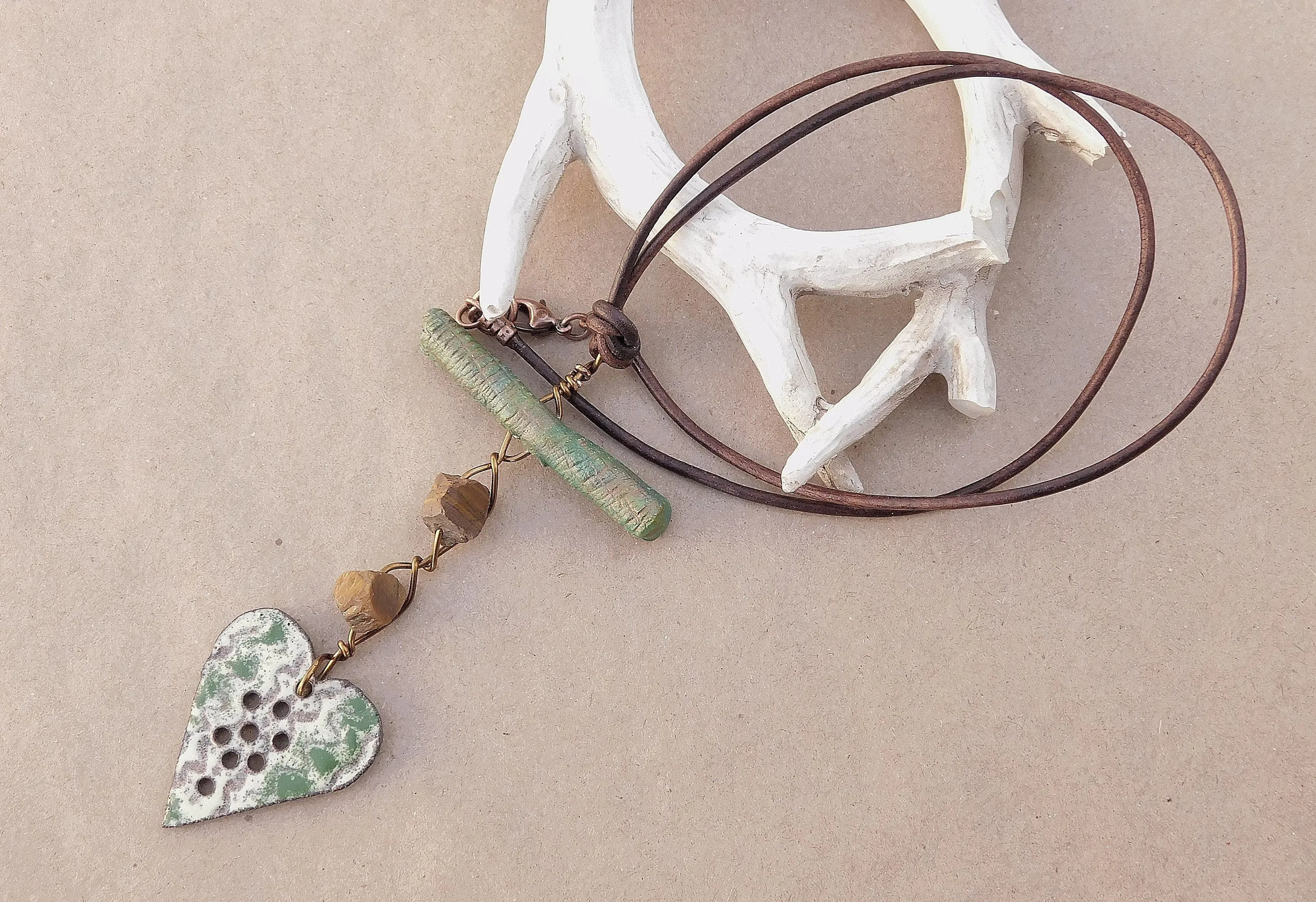 Enamel Heart Charm Necklace