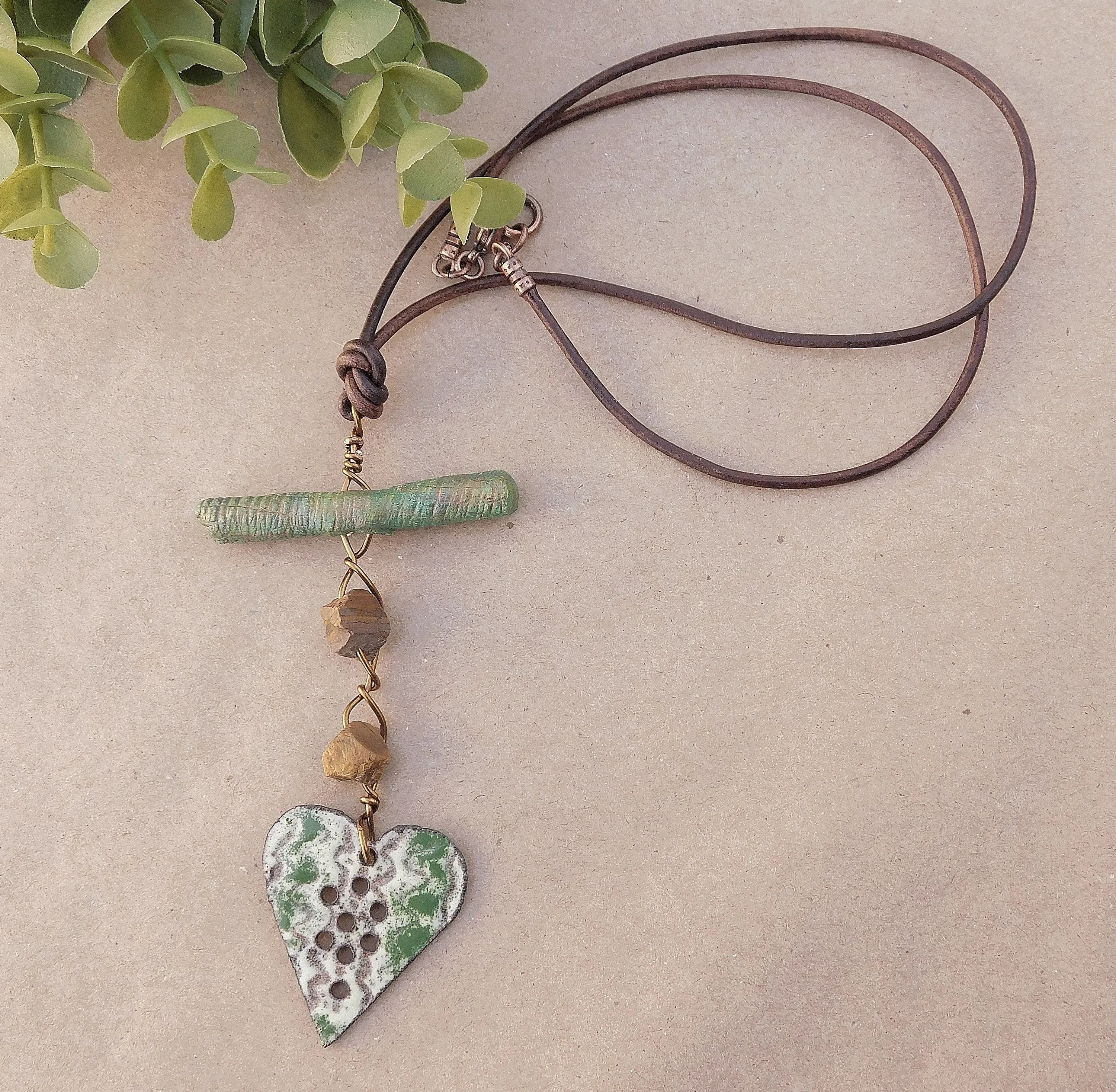Enamel Heart Charm Necklace
