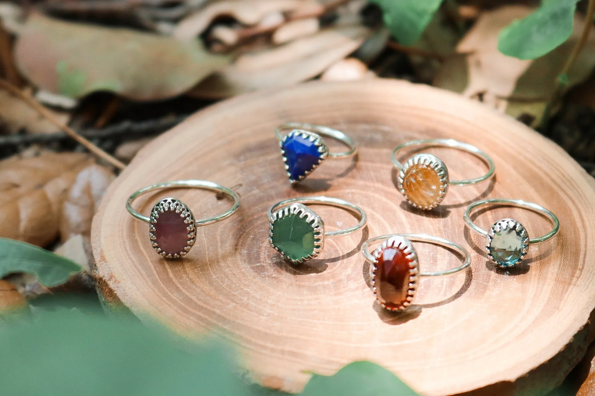 Faceted Kaleidoscope Rings