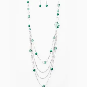 Fool For Jewels Green Quad-Layer Necklace