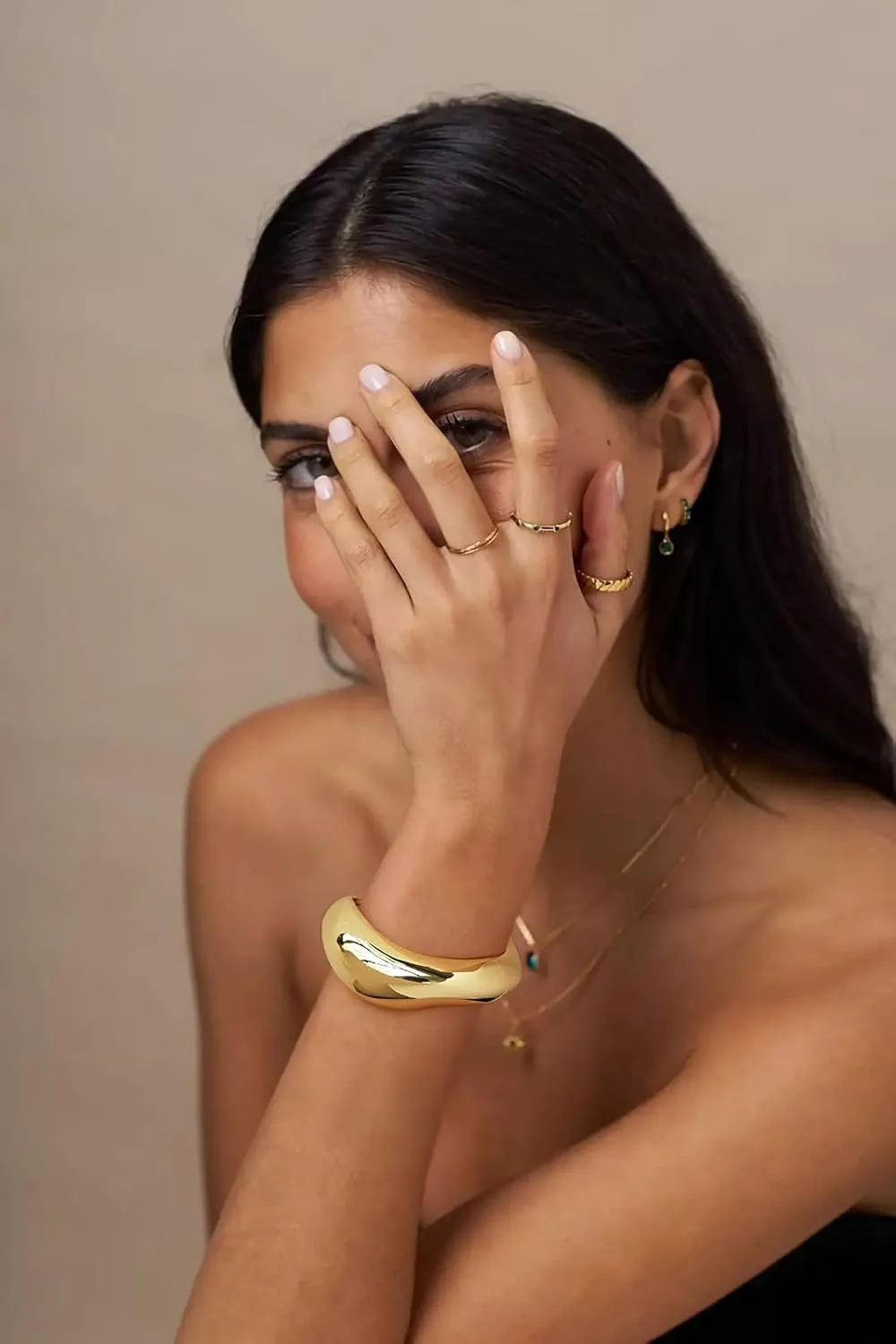Gold Chunky Bangle Bracelets For Women Trendy Irregular Open Cuff Bangles Thick Wrist Wrap Bangle Gold Jewelry for Women