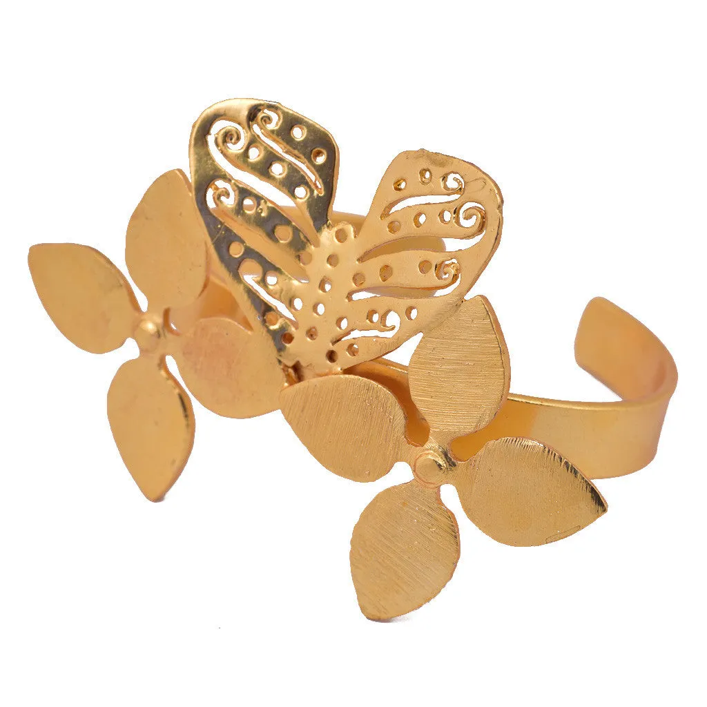 Gold Plated Butterfly Bangle