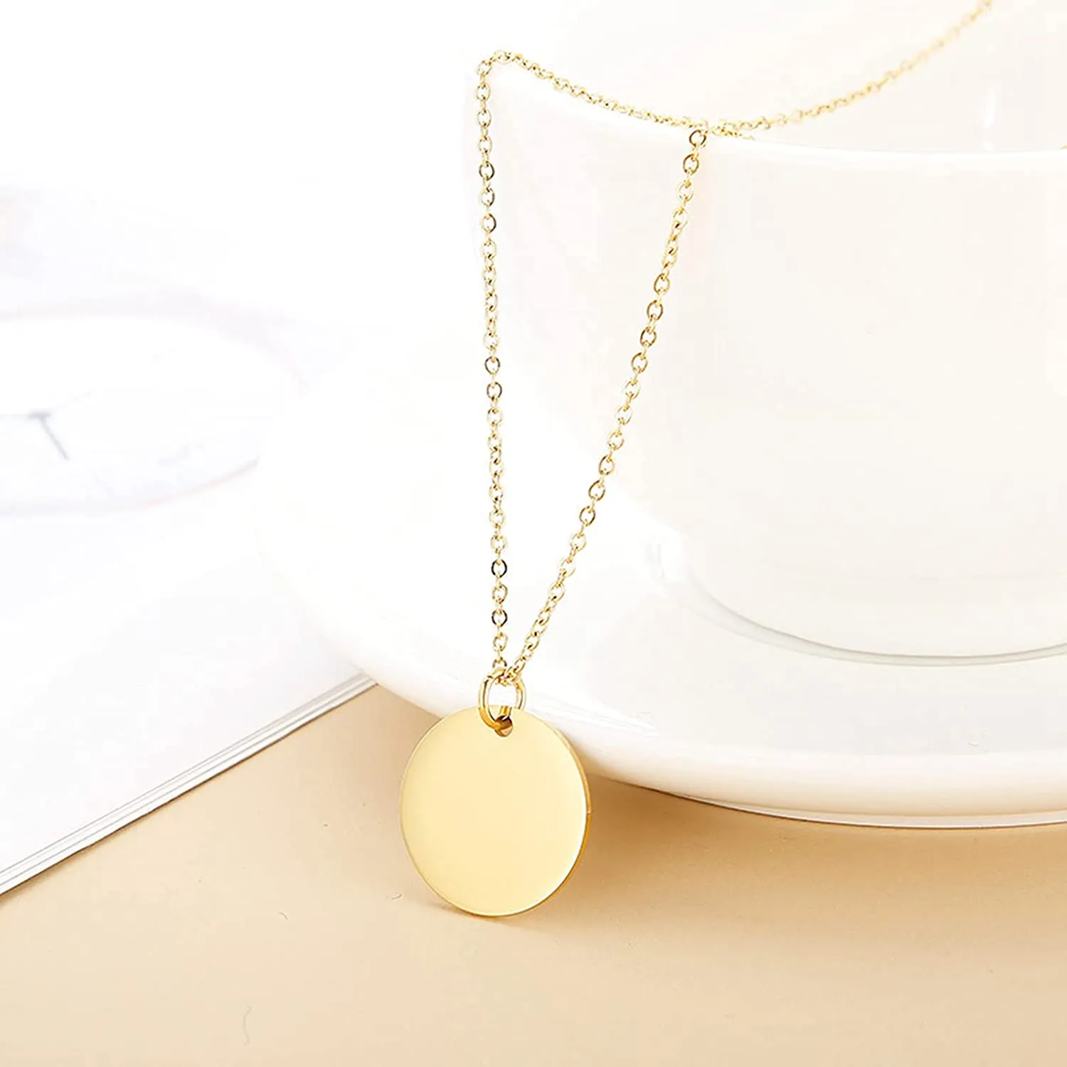 Gold Plated Constellation Pendant Necklace Horoscope Zodiac Sign Coin Charms with Adjustable