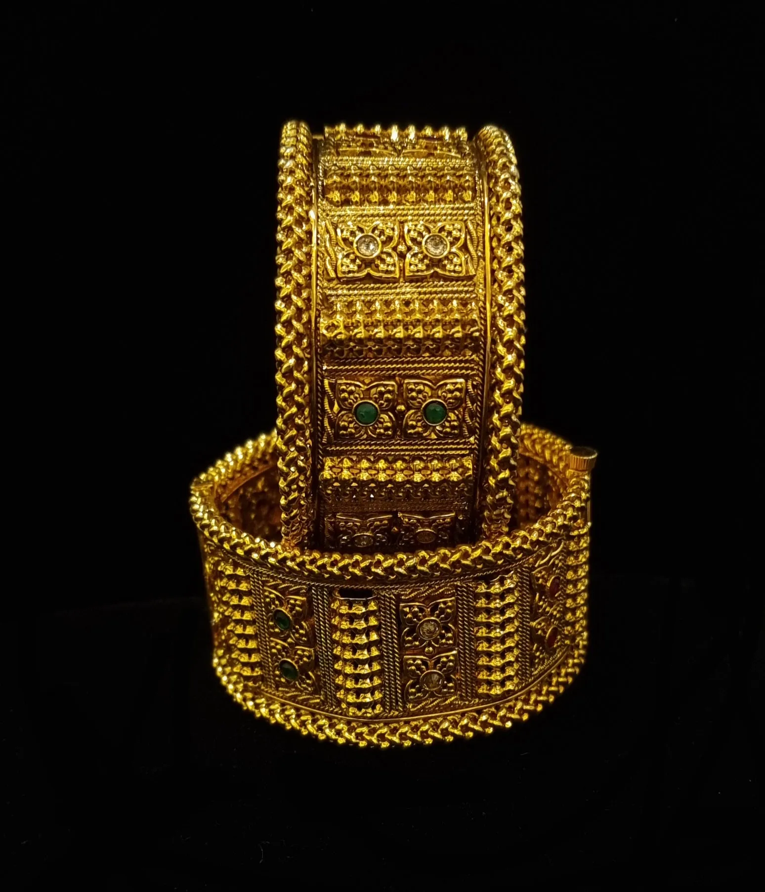 Gold Plated Padmavati Broad Style Openable kangan [Pair] .