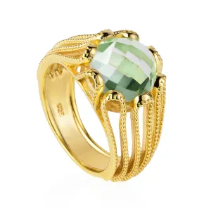 Gold Ring Green Amethyst Alessia