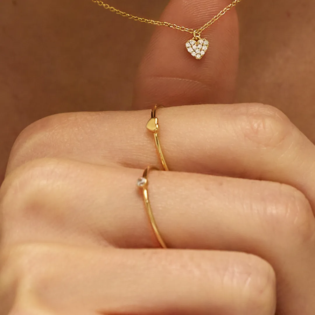 Gold Tiny Heart Ring
