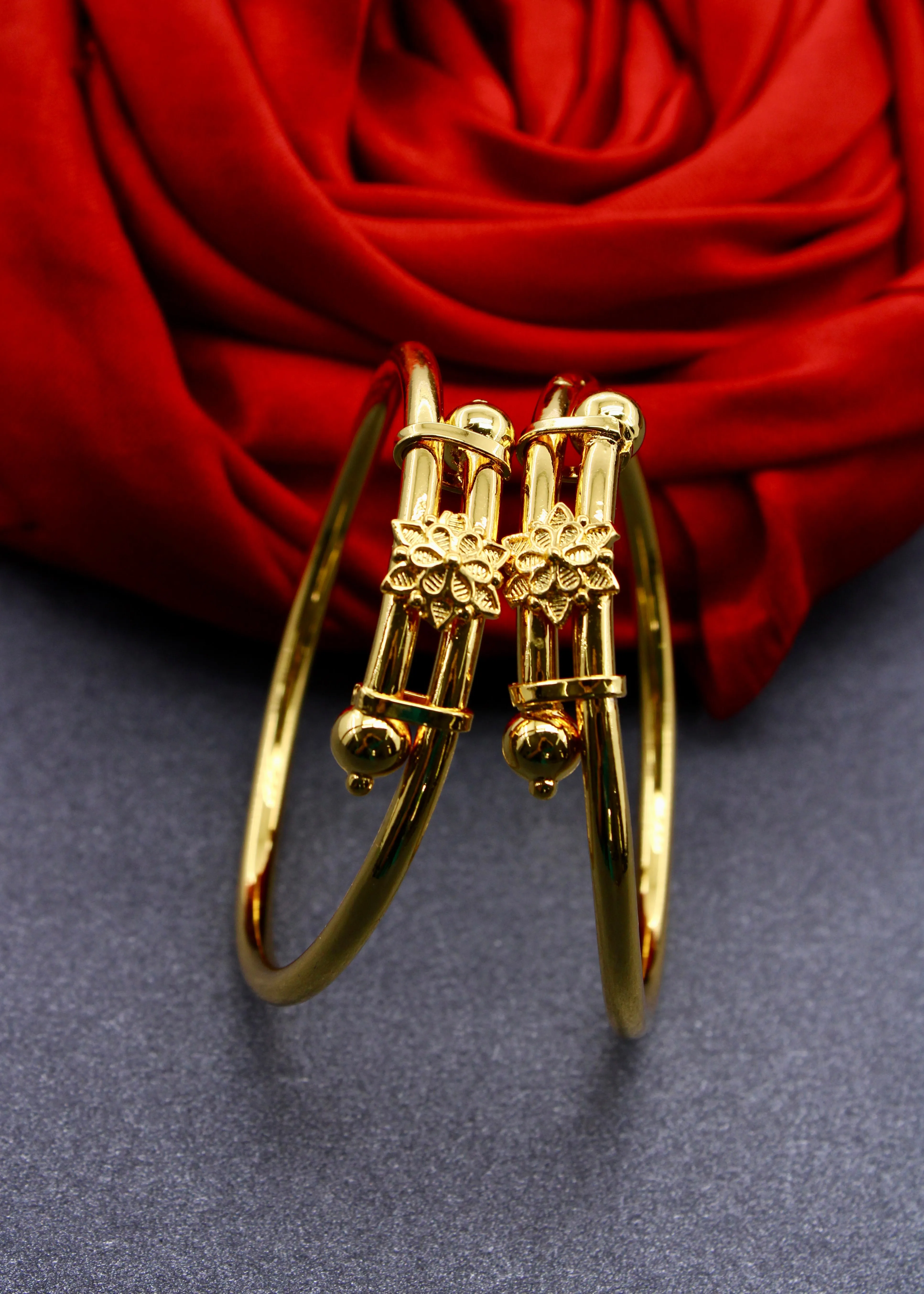 GRACY FLORAL GOLDEN BABY BANGLES
