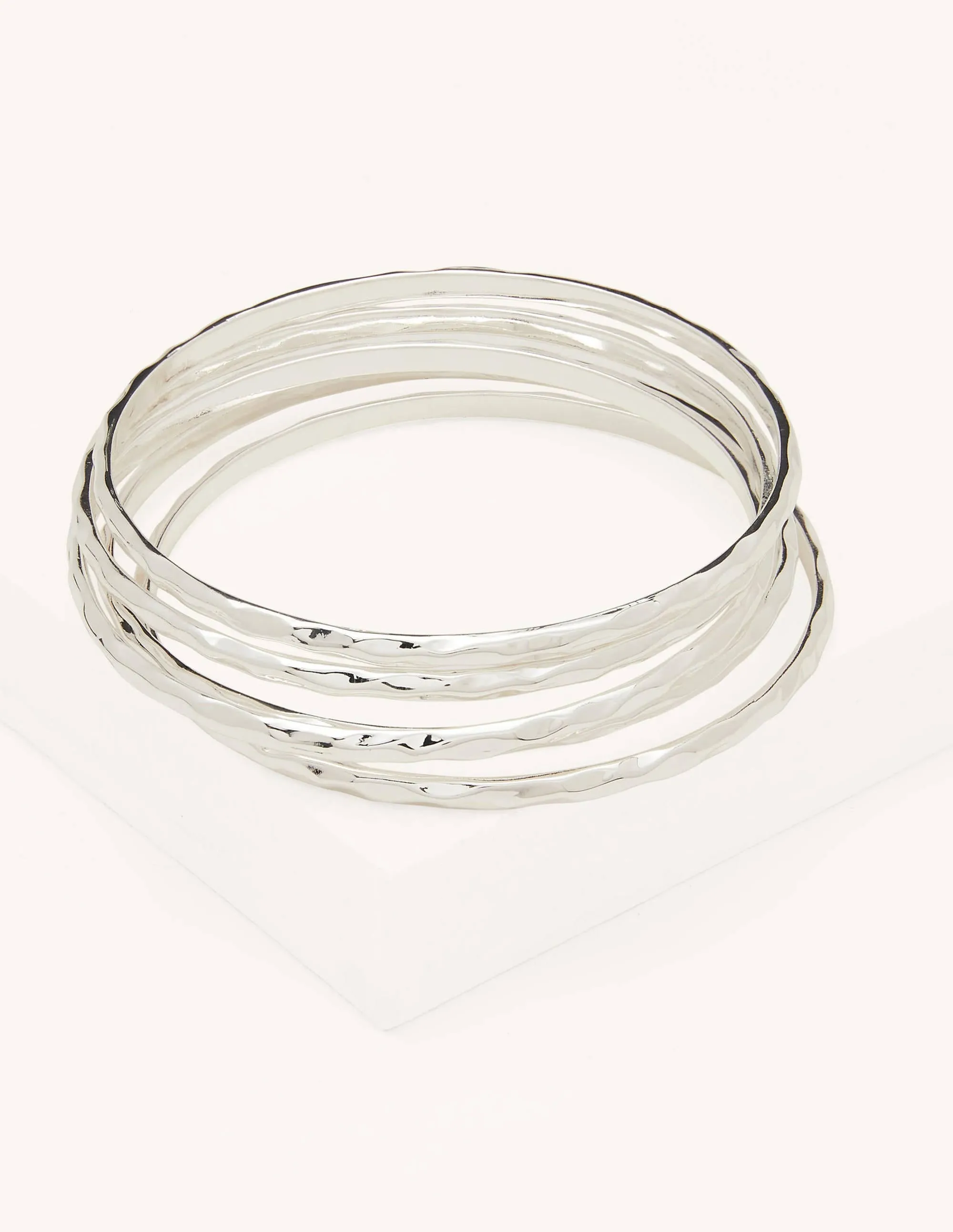 Hammered Bangles-Silver