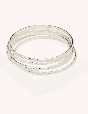 Hammered Bangles-Silver