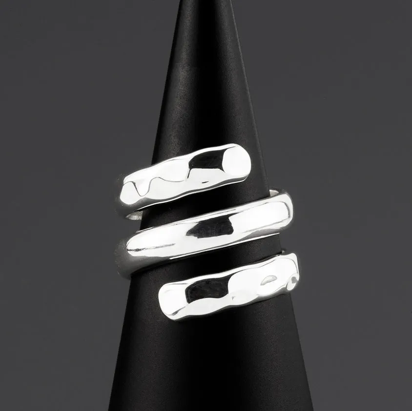 Hammered Silver Wrap Ring