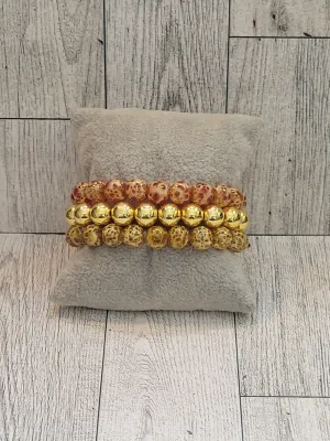 Hey Auntie - Orange - Beaded Bracelet Set